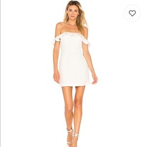 White off the shoulder mini dress. NWT.